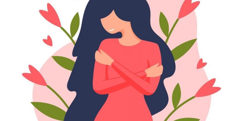 young-woman-hugging-herself-love-yourself-self-love-concept-love-your-body-concept-illustration-in-flat-style-vector